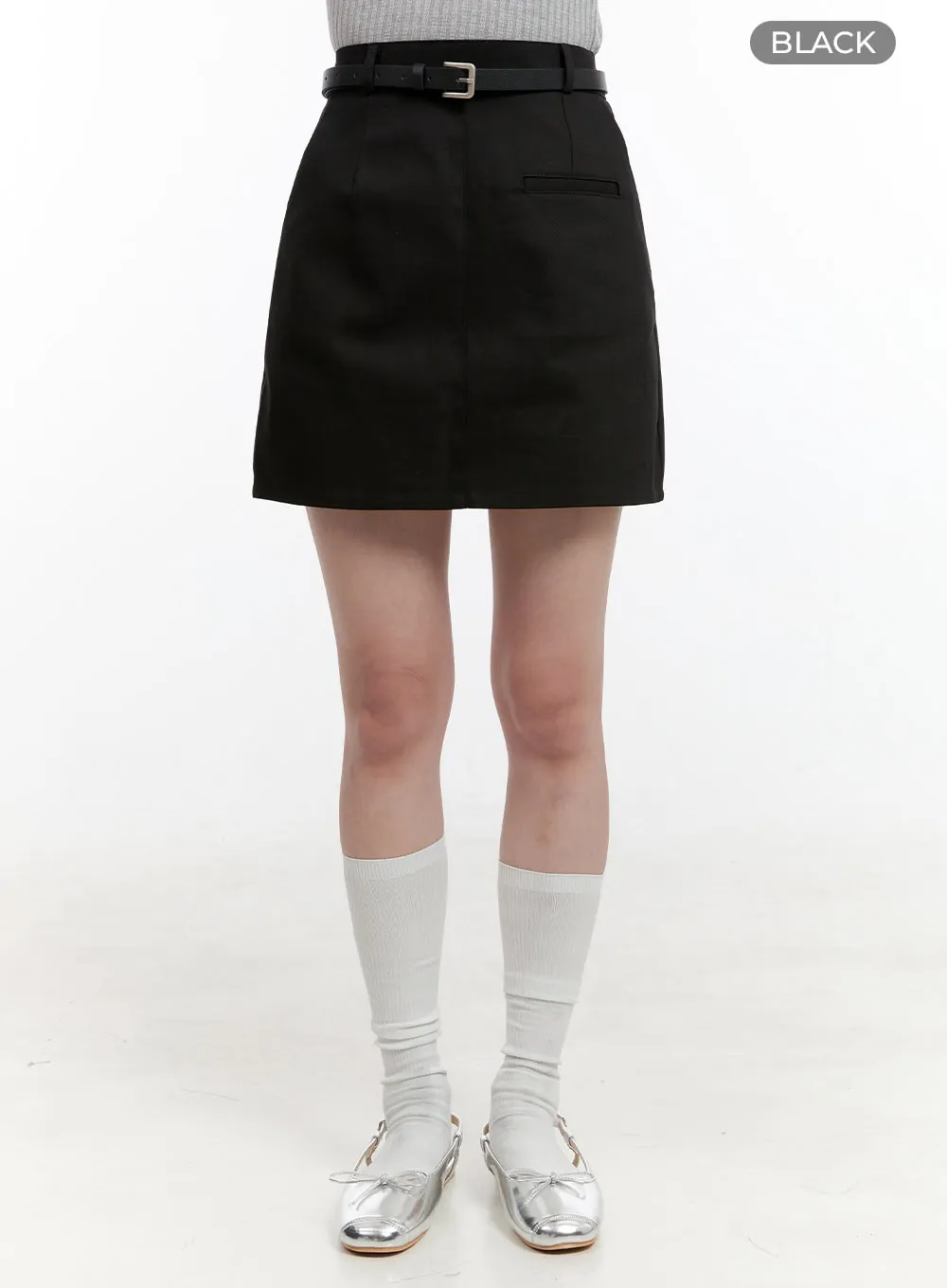 Solid A-Line Mini Skirt OG428