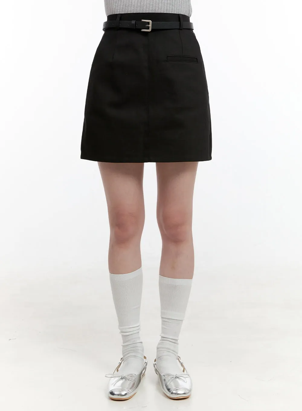 Solid A-Line Mini Skirt OG428