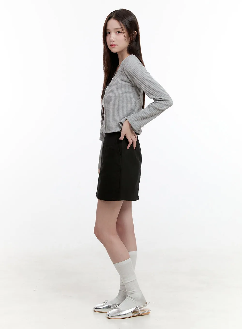 Solid A-Line Mini Skirt OG428