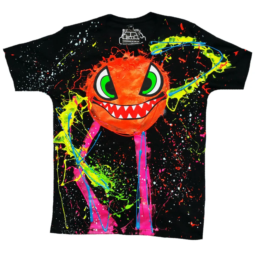 SPLAT MONSTER ORANGE T-SHIRT BLACK