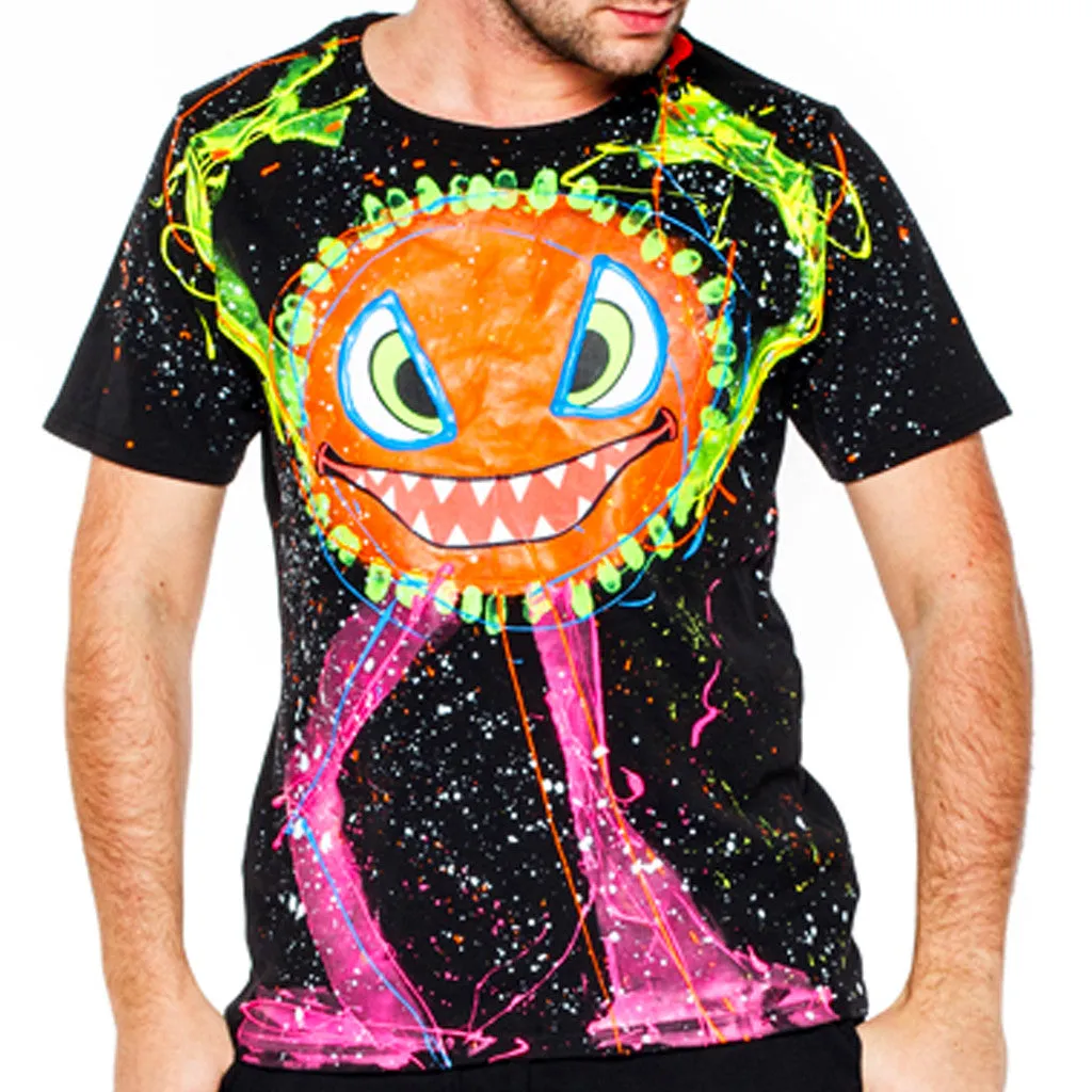 SPLAT MONSTER ORANGE T-SHIRT BLACK