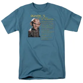 Star Trek Quark's Rules Mens T Shirt Slate