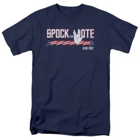 Star Trek Spock the Vote Mens T Shirt Navy