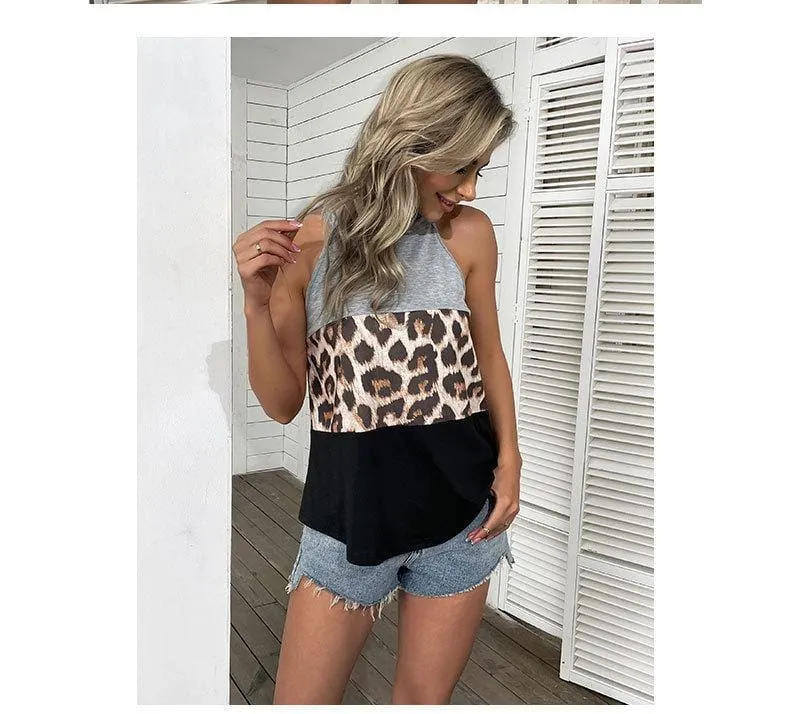 Triple Color Block Halter Top