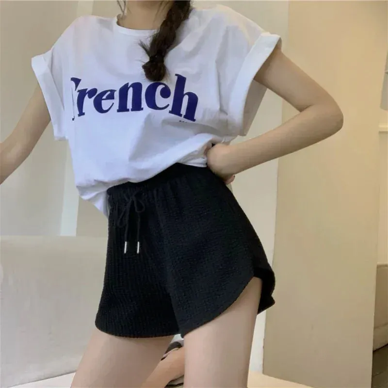 Women Gym Fitness Running Shorts Women's Summer Thin Style Loose Casual Large Size Wide Leg High Waist A-word Sports Hot Pants