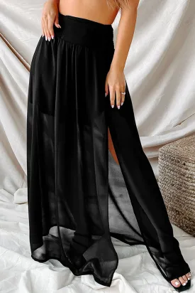 Women's Elegant Slit High Waist Maxi Skirt